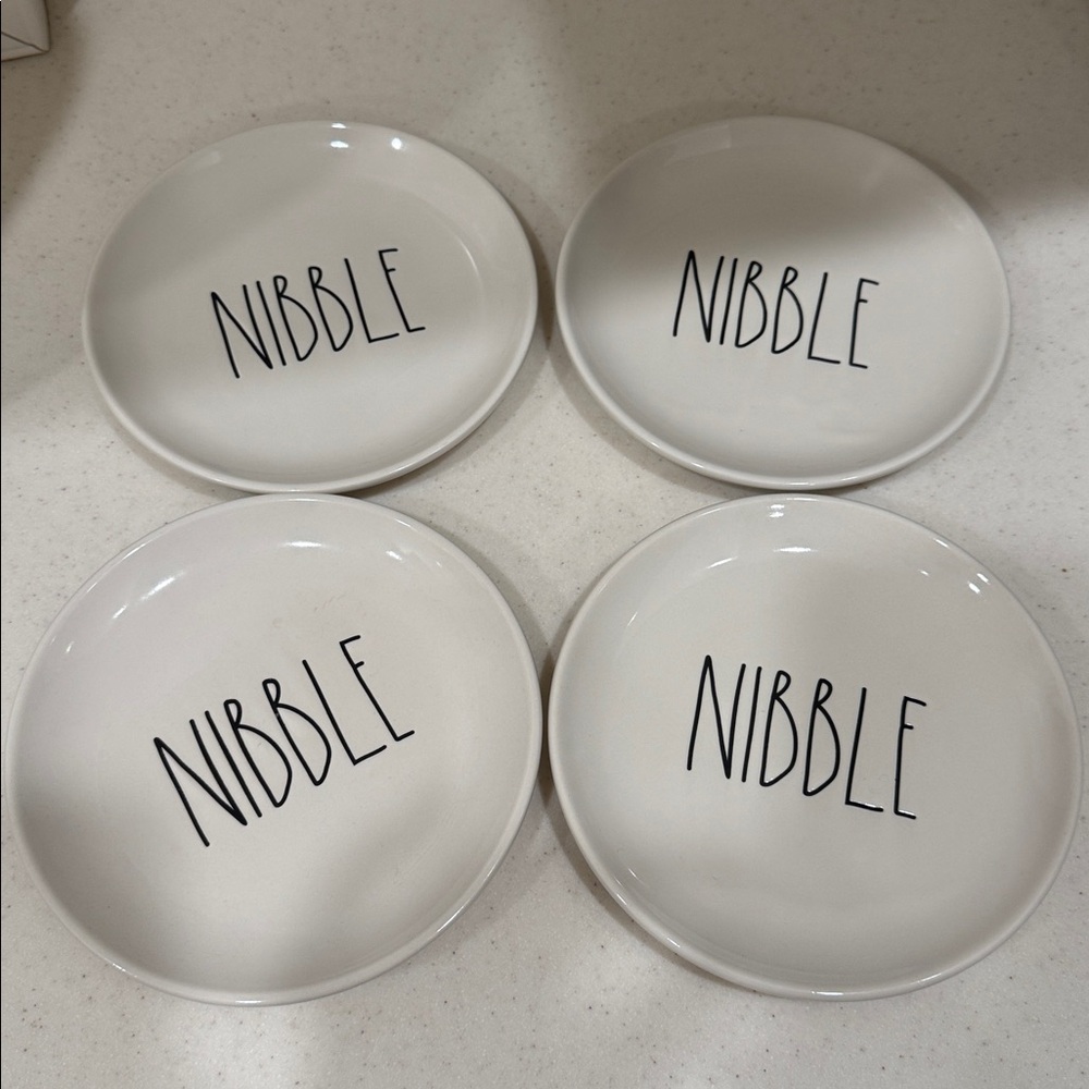 Set of 4 Rae Dunn Artisan Collection White Plate